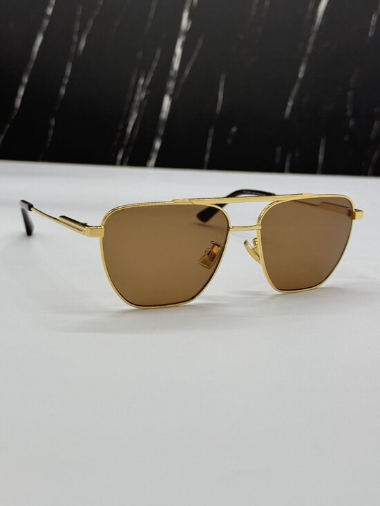 NEW BOTTEGA VENETA BV1236S 002 UNISEX GOLD SUNGLASSES main image 9